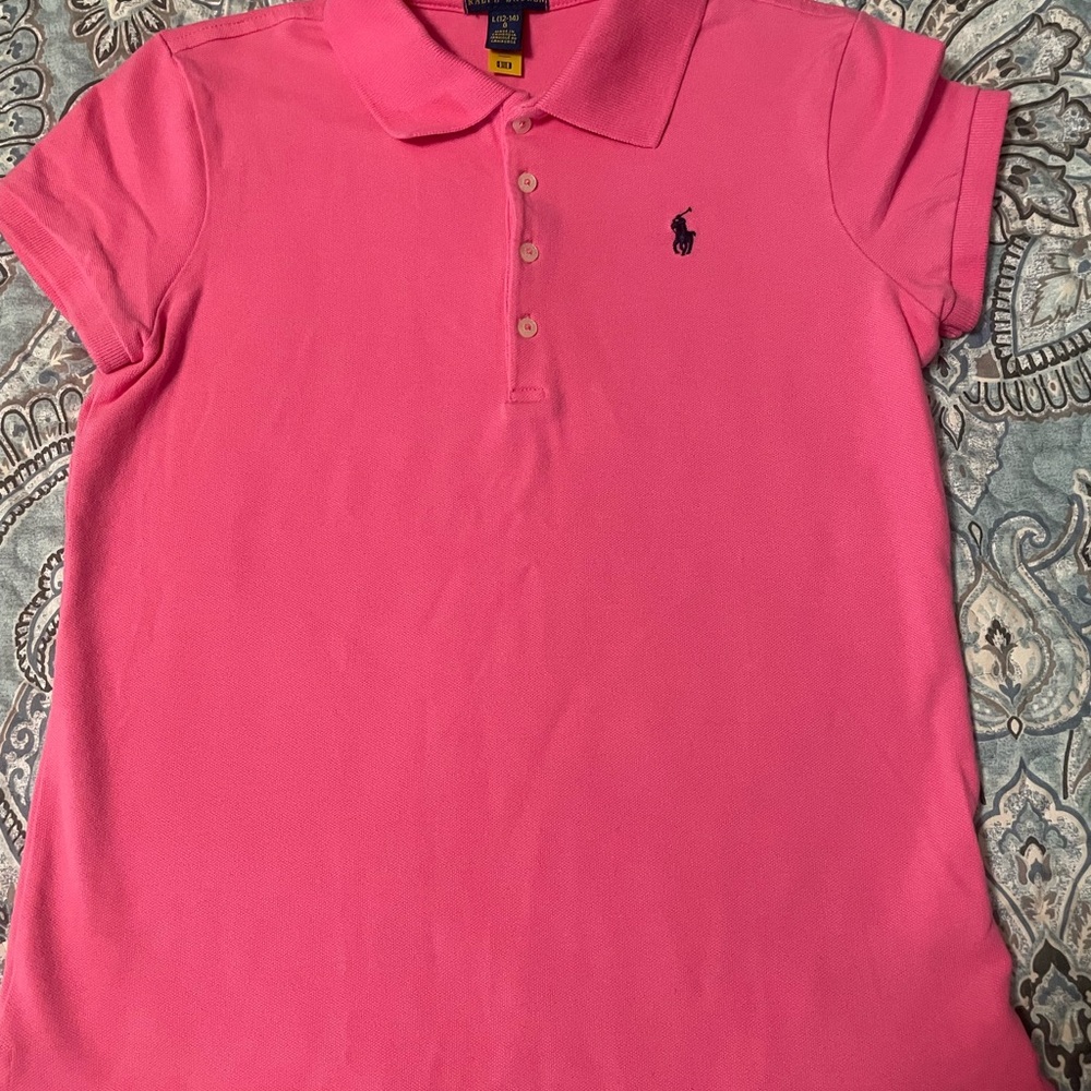 Polo by Ralph Lauren Vibrant Pink Shirt large 12-14 like new!